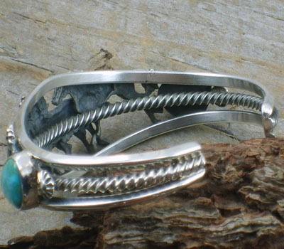 wild horses sterling and turquoise cuff bracelet (5).jpg